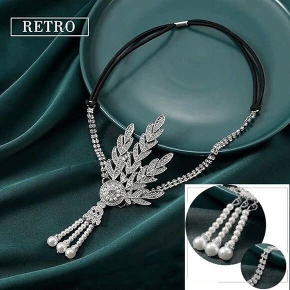 🤍✨ 6PCS 1920s White Accessories Flapper Great Gatsby Retro Costume Set NEW - Picture 16 of 16